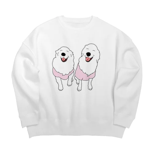 うちの子1番☆トムくん＆パルくん ピンクニコニコ Big Crew Neck Sweatshirt