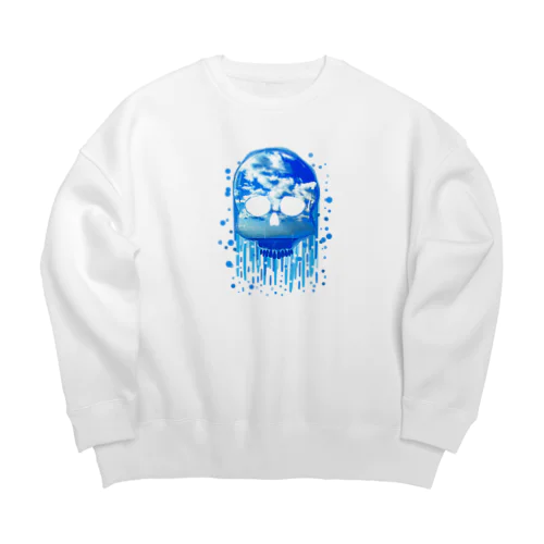 空溶け髑髏 Big Crew Neck Sweatshirt