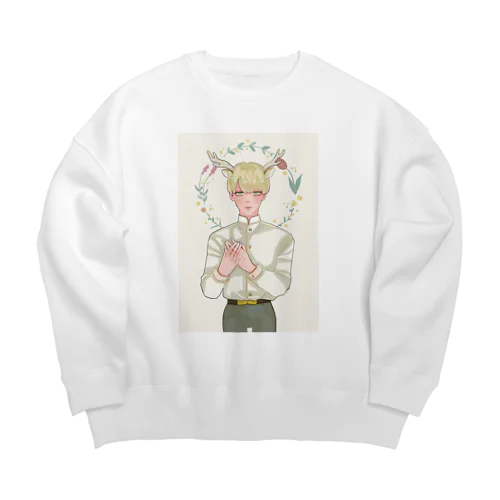 ケモ耳男子 Big Crew Neck Sweatshirt