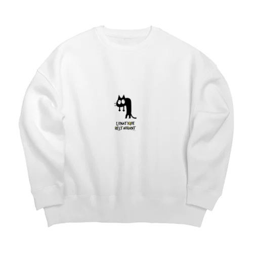 [LunaticRestaurant]黒猫 Big Crew Neck Sweatshirt