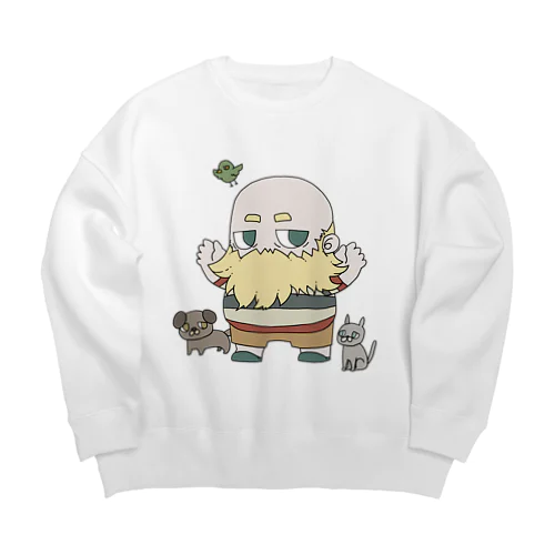 どうぶつとおじさん Big Crew Neck Sweatshirt