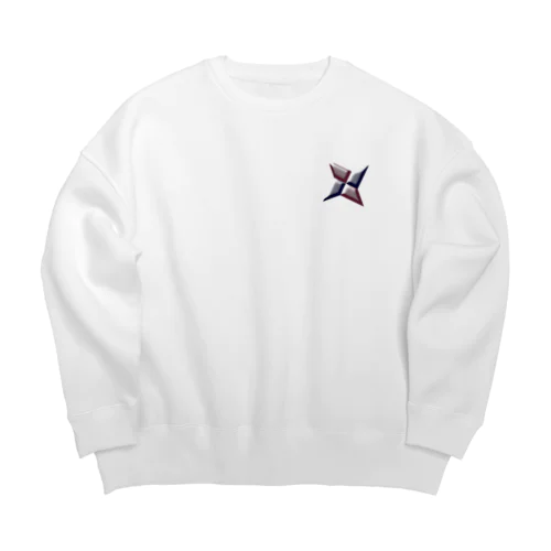 手裏剣【赤×紺】 Big Crew Neck Sweatshirt