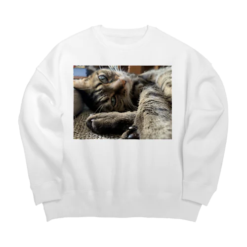 飼い猫5 Big Crew Neck Sweatshirt