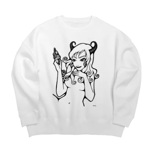 セクシーなうしちゃん Big Crew Neck Sweatshirt