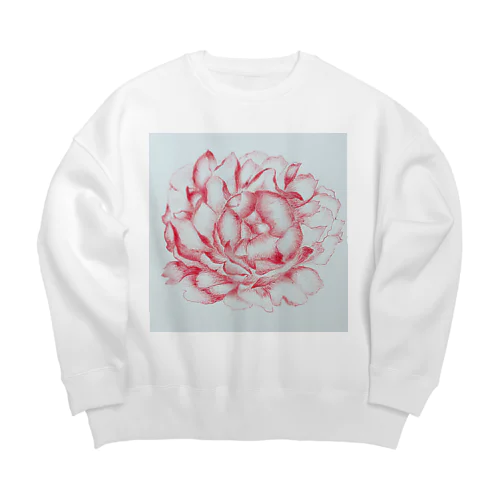 芍薬 peony Big Crew Neck Sweatshirt