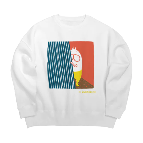 ねこタイツがみている Big Crew Neck Sweatshirt