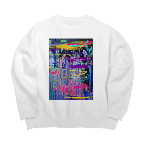 気まぐれペイント Big Crew Neck Sweatshirt