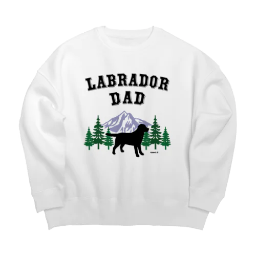 Labrador Dad ブラックラブラドール Big Crew Neck Sweatshirt