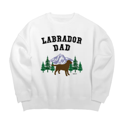 　Labrador Dad チョコレートラブラドール Big Crew Neck Sweatshirt