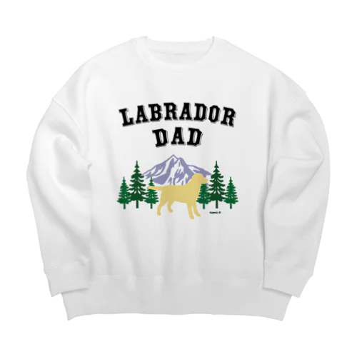 Labrador Dad イエローラブラドール Big Crew Neck Sweatshirt