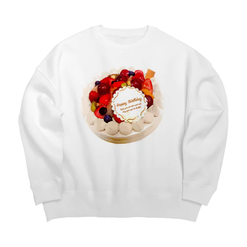 フルーツたっぷりのデコレーションケーキ Big Crew Neck Sweatshirt