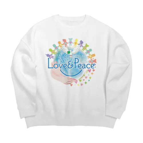 Love＆Peaceキッズ用ロゴ ビッグシルエットスウェット