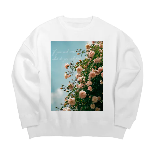 薔薇　英語ver Big Crew Neck Sweatshirt