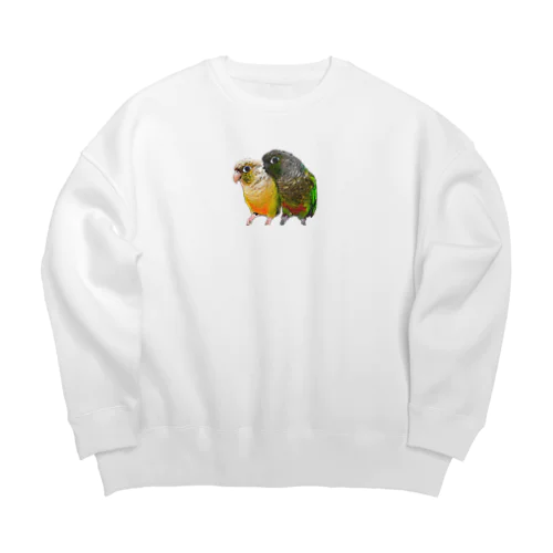 ウロコインコのよもちゃん&らむちゃん☆ Big Crew Neck Sweatshirt