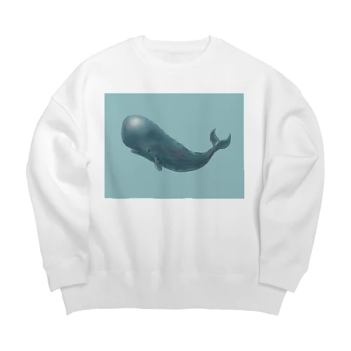 くじらくん（文字なし） Big Crew Neck Sweatshirt