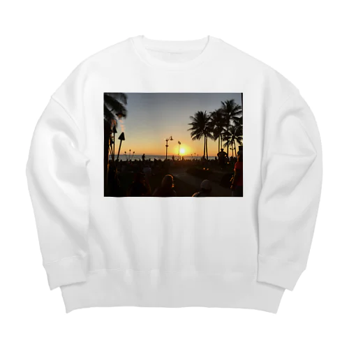 オアフの夕陽 Big Crew Neck Sweatshirt