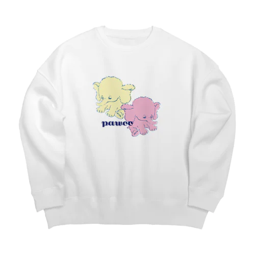 レトロなぞうたち Big Crew Neck Sweatshirt