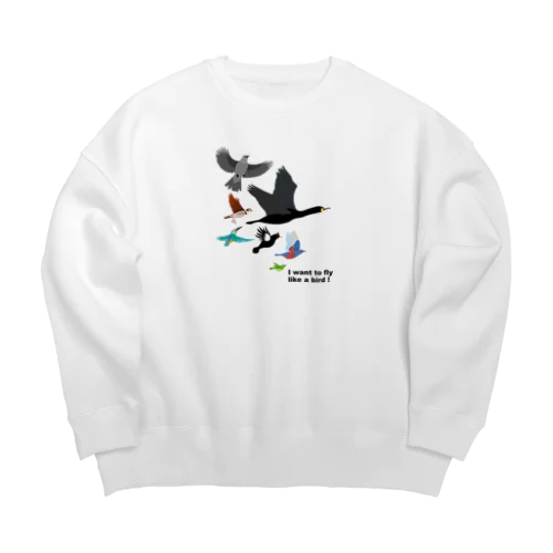 空を飛びたい A Big Crew Neck Sweatshirt