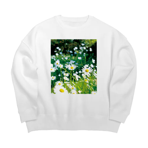 癒しの風景（シャスタデイジー） Big Crew Neck Sweatshirt