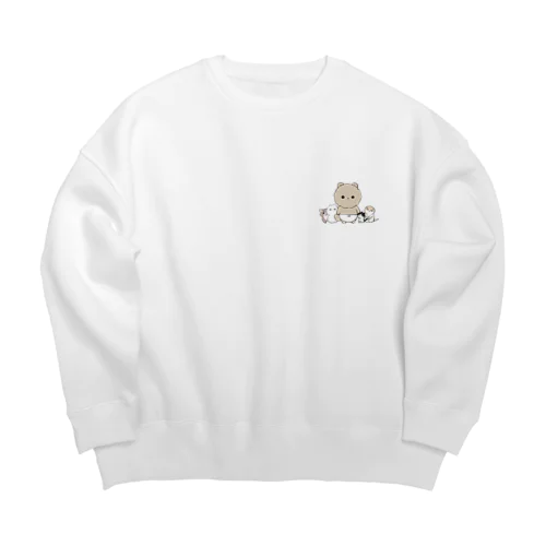 ふわふわのくま Big Crew Neck Sweatshirt