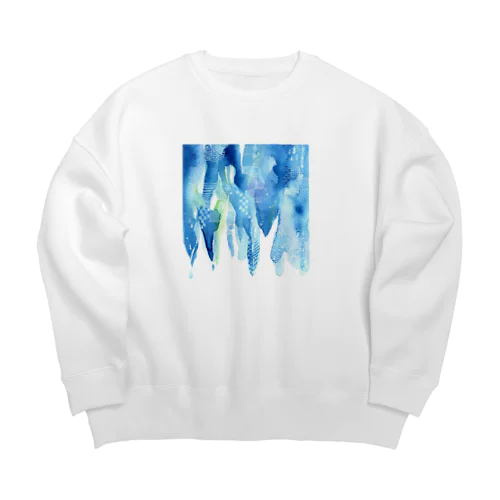 水彩 したたる Big Crew Neck Sweatshirt