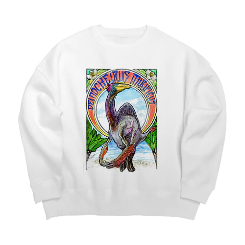 デイノケイルス（ミュシャっぽい構図） Big Crew Neck Sweatshirt