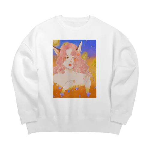 Moon light🐺🌒 Big Crew Neck Sweatshirt