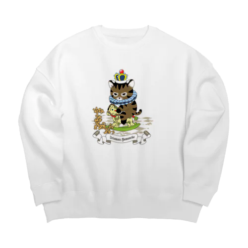 木馬に乗るイリオモテヤマネコ Big Crew Neck Sweatshirt