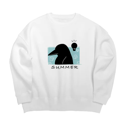 なつをかんじとるペンギン Big Crew Neck Sweatshirt