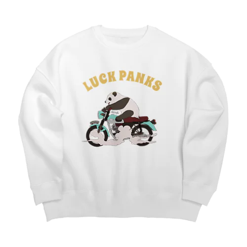 バイク乗りのパンダ Big Crew Neck Sweatshirt