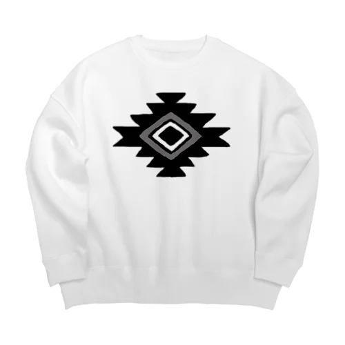 おるてが（黒） Big Crew Neck Sweatshirt