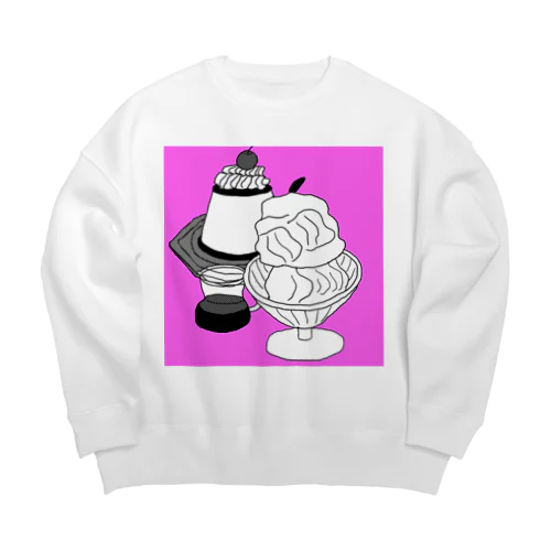 アフォガードとプリン（ピンク） Big Crew Neck Sweatshirt