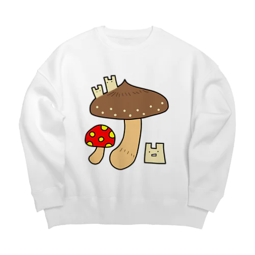 2Dうさぎ きのこ Big Crew Neck Sweatshirt