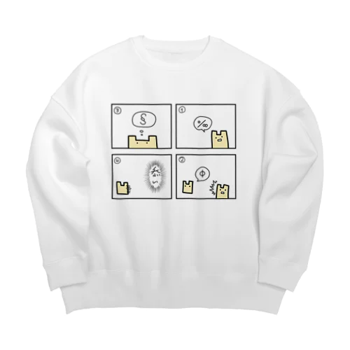 2Dうさぎ 4コマ漫画 Big Crew Neck Sweatshirt