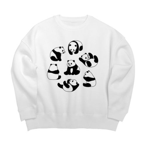 ころころパンダ（線あり） Big Crew Neck Sweatshirt