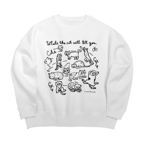 cat cat cat !! Big Crew Neck Sweatshirt