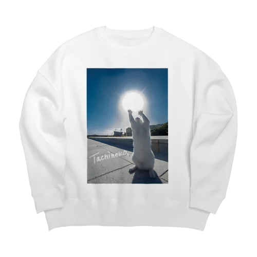 立ち猫　元気玉 Big Crew Neck Sweatshirt