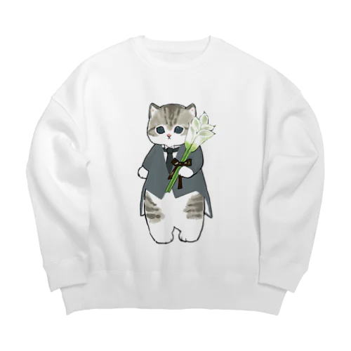 花婿にゃん Big Crew Neck Sweatshirt