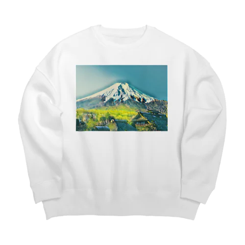 芸術的な グラフィック 山 富士山、世界 日本 の 遺産  Artistic Graphic Mt. Fuji, Japan World Japanese Heritage ビッグシルエットスウェット