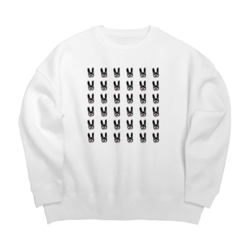 大柄　連続癖うさぎ Big Crew Neck Sweatshirt