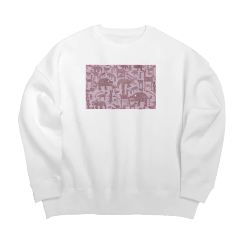 RED animals Big Crew Neck Sweatshirt