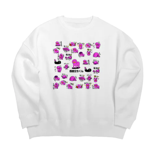 四肢立ち君スタンプ Big Crew Neck Sweatshirt