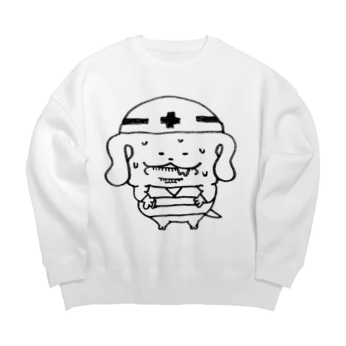 工事中に焦ってるドンちゃん Big Crew Neck Sweatshirt