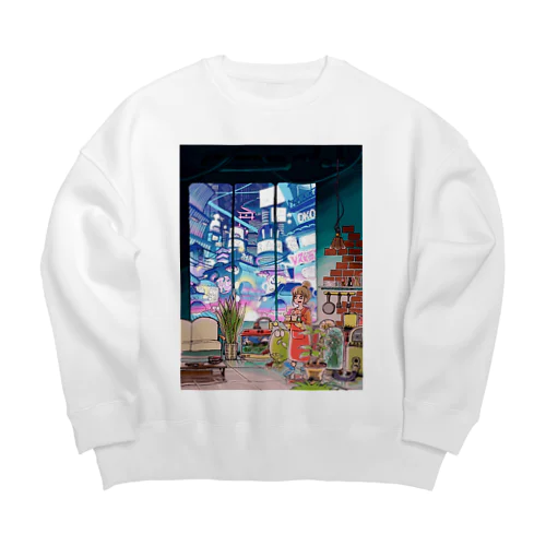 ゆるやかタイム Big Crew Neck Sweatshirt