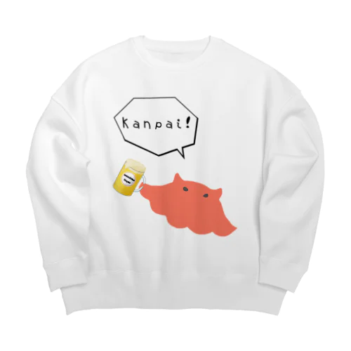 かんぱいめんだこくん Big Crew Neck Sweatshirt