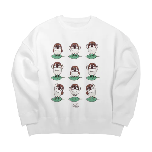 スズメがちゅん　体操ちゅん Big Crew Neck Sweatshirt