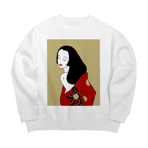 姫カットの乙女 Big Crew Neck Sweatshirt