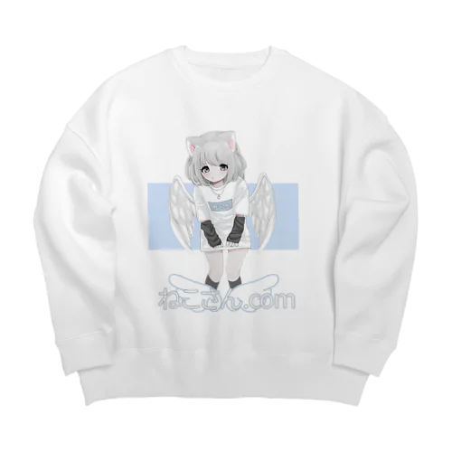 天使のねこさん Big Crew Neck Sweatshirt