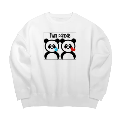 双子のパンダちゃん Big Crew Neck Sweatshirt