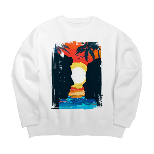 ​Romance on the Beach  ビーチ で の ロマン Big Crew Neck Sweatshirt